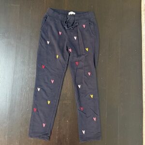 Lou & Grey Navy Heart Embroidered Joggers